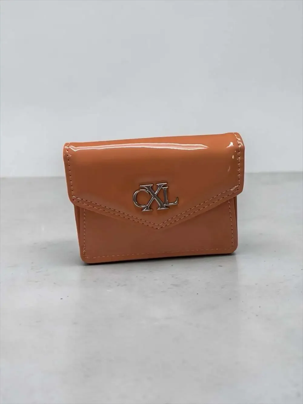 CXL by Christian Lacroix Tango Orange Textured Patent Leather‎ Wallet